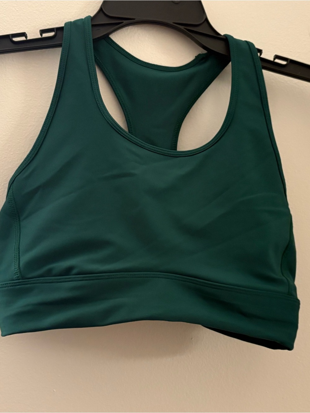 Deep Green Racerback Sports Bra with Supportive Band